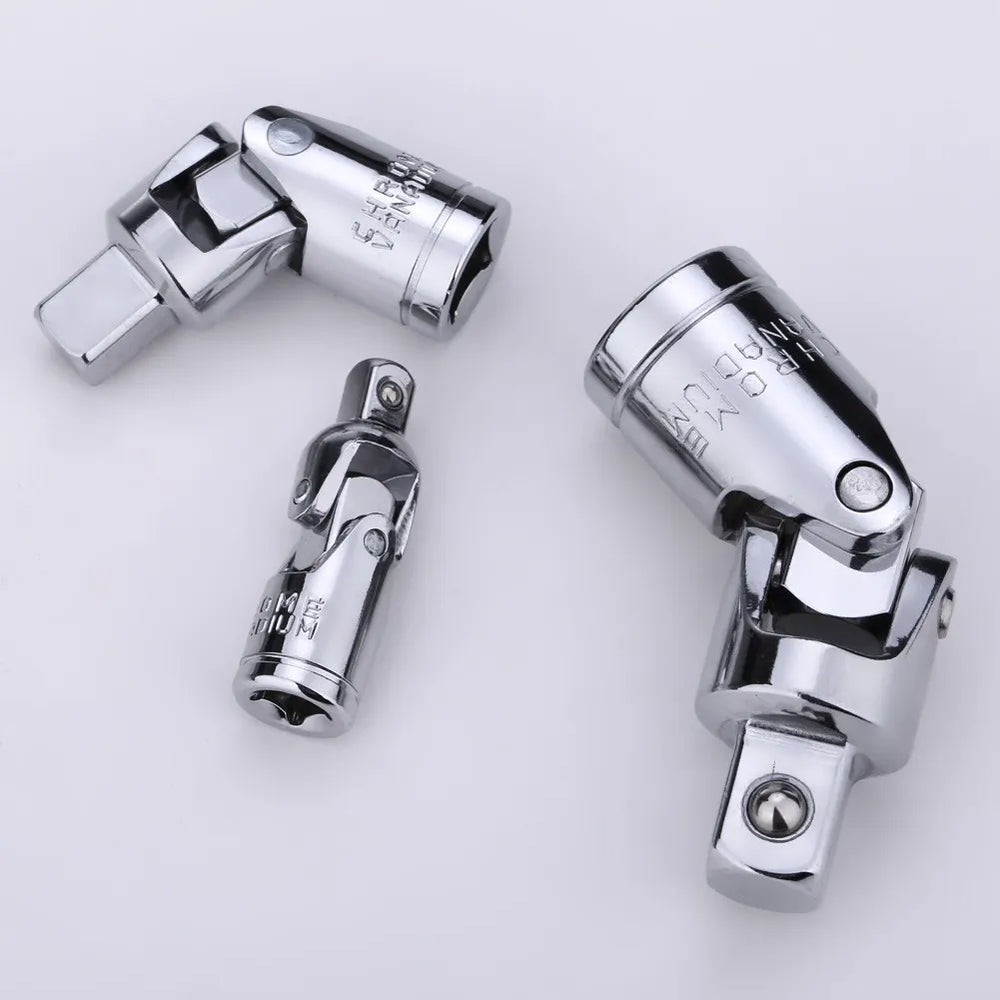 Universal Joint Set Socket Ratchet Wrench AdapterUniversal Joint Set Socket Ratchet Wrench Adapter 1/4" 3/8" 1/2" Extension Bar