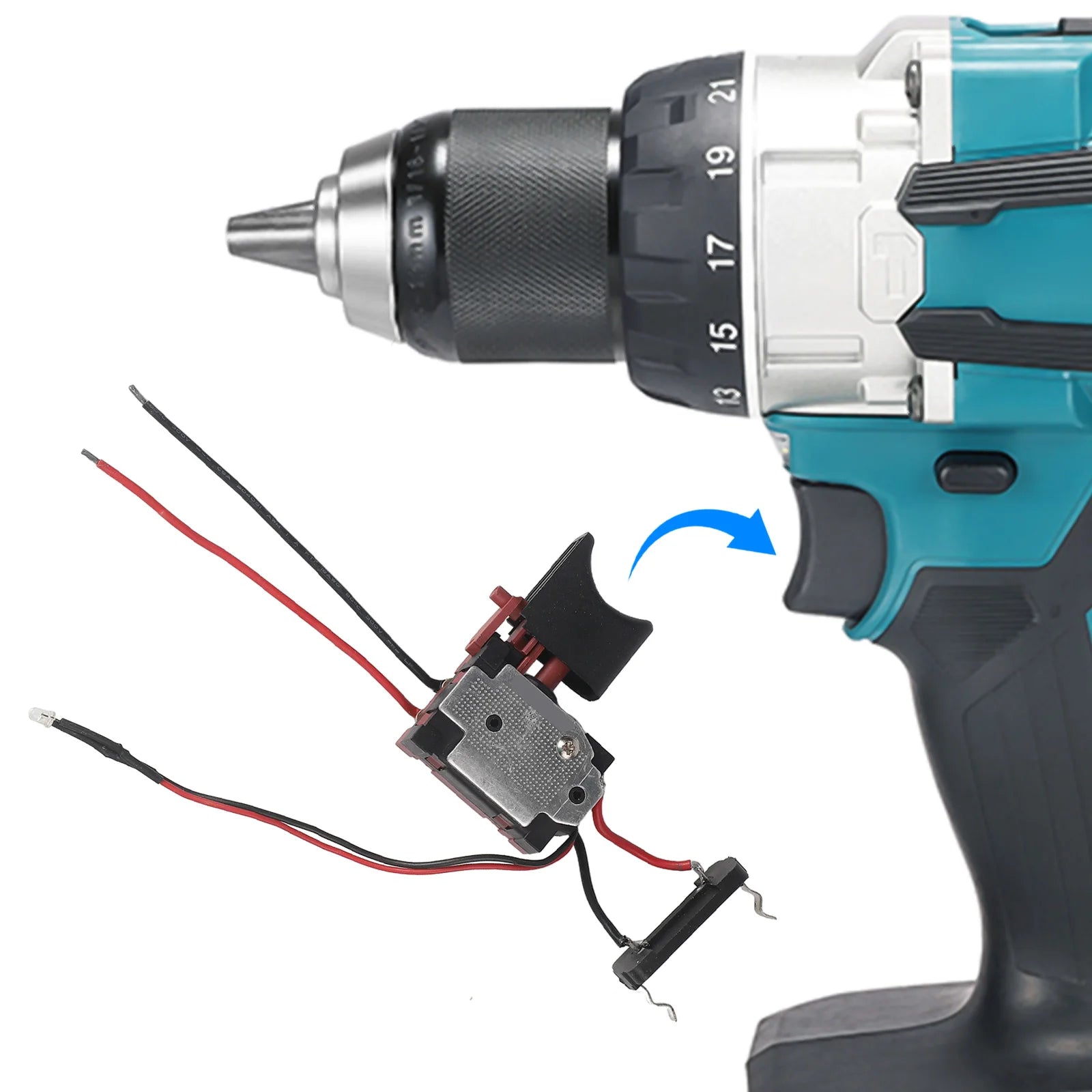 Electric Drill Accessory Cordless Drill Built-in Light Function Compact Size Convenient Speed Adjustment Easy Assembly