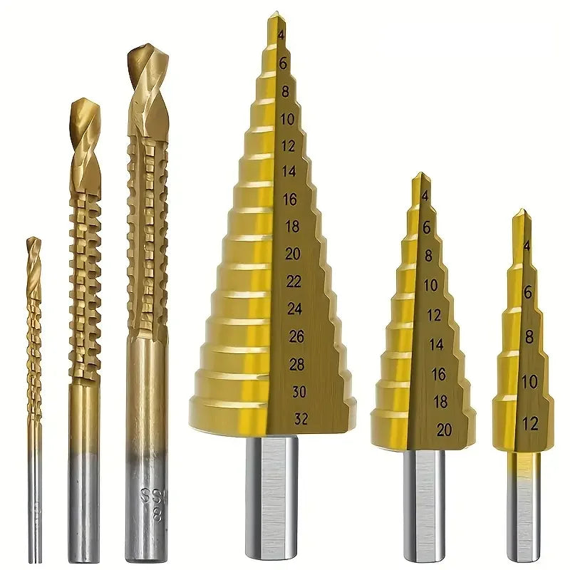 Step Drill Bit Stage Drills for Metal Wood High Speed Stepped Drill Set Power Tools 3-12 4-12 4-20 4-32mm