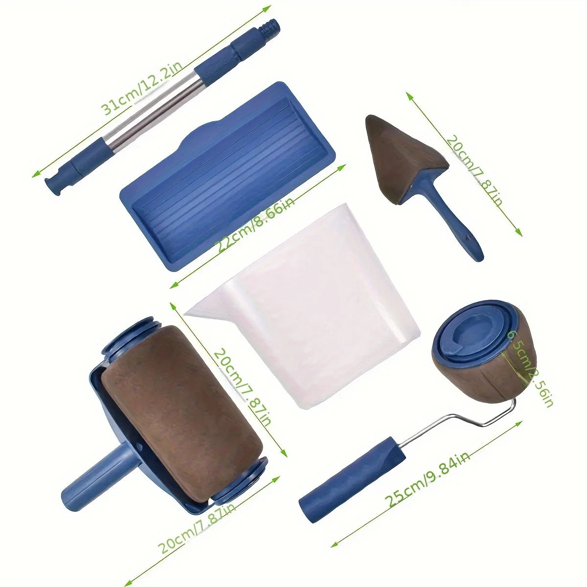 1 Set Multifunctional Paint Roller Corner Brush Handle Tools Wall Painting Roll DIY Household Easy to Operate Painting Brushes