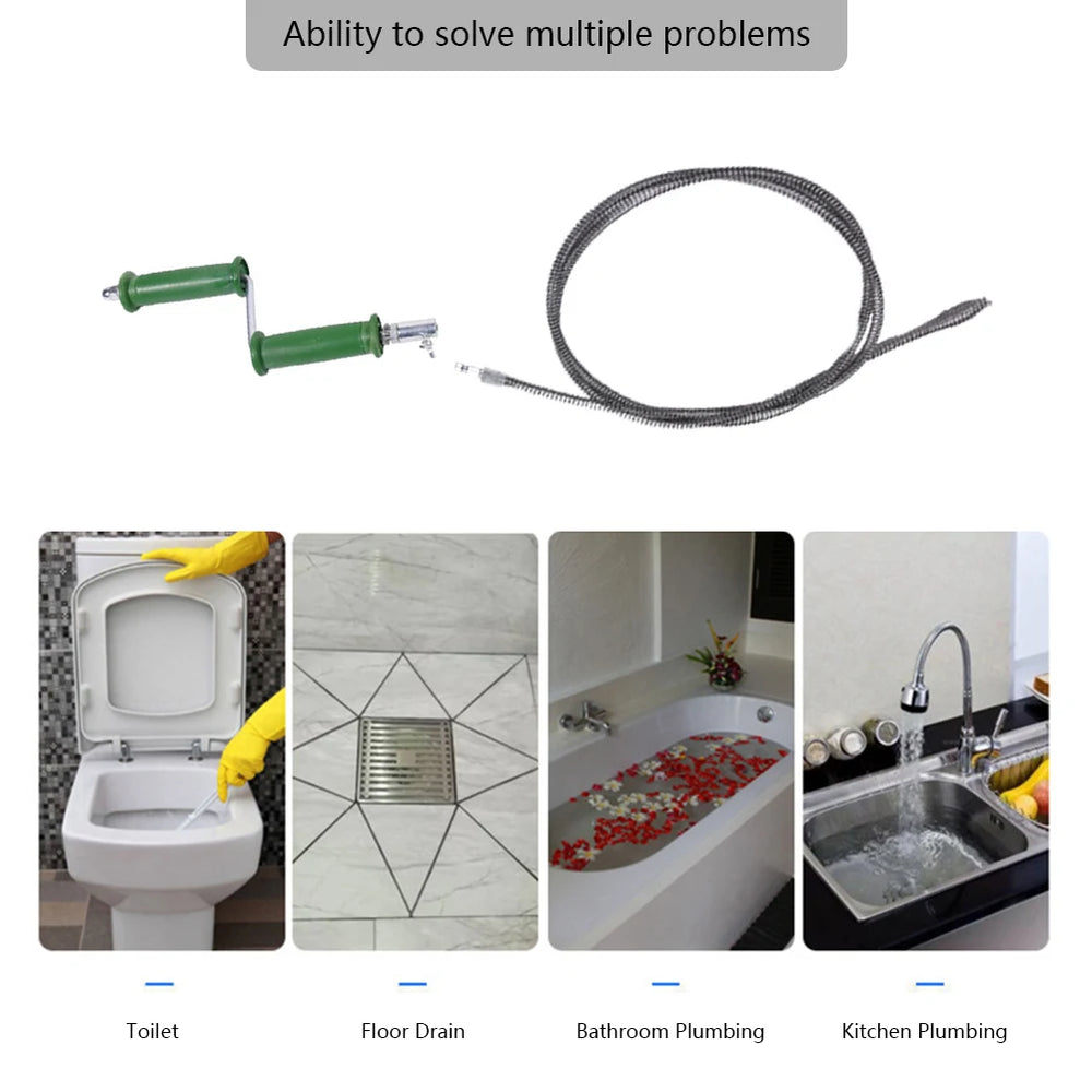 1/2/3/4/5/8/10m Electric Drill Pipe Dredging Tool Drain Cleaner Sewer Sinks Basin Pipeline Clogged Remover For Home Toilet Pipe