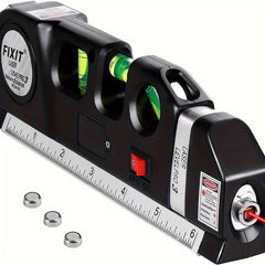 HOMEFISH Easy to Use Laser Level Line Tool Multipurpose Laser Level Kit Standard Cross Line Lase 8 Feet Measure Tape Ruler