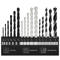 Mix-and-Match Twist Drill Set Woodworking & Metal Carbide Drill Bits Concrete Hand Drill Hole Saws