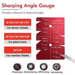 Chisel Plane Blade Sharpening Jig, Adjustable Honing Guide with Brass Rollers for Woodworking Tools