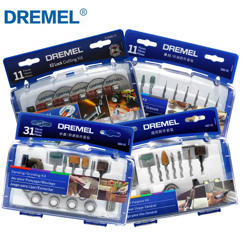 Dremel Cleaning Polishing Kit Carving Engraving Rotary Tool Accessories Solid Steel Assorted Set Perfect for Wood Metal Glass