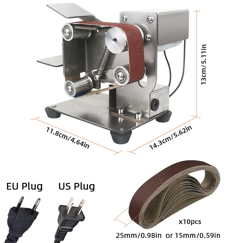 Mini Electric Belt Sander - DIY Home Polishing Grinding MachineAbrasive Belts Grinder for Sharpener Projects