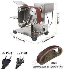 Mini Electric Belt Sander - DIY Home Polishing Grinding MachineAbrasive Belts Grinder for Sharpener Projects