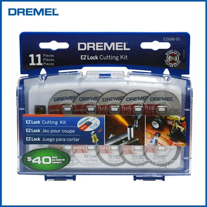 Dremel EZ688-01 EZ Lock Rotary Tool Cutting Discs Accessory Kit 11 PCS Assorted Accessories Set For Dremel Rotary Tools