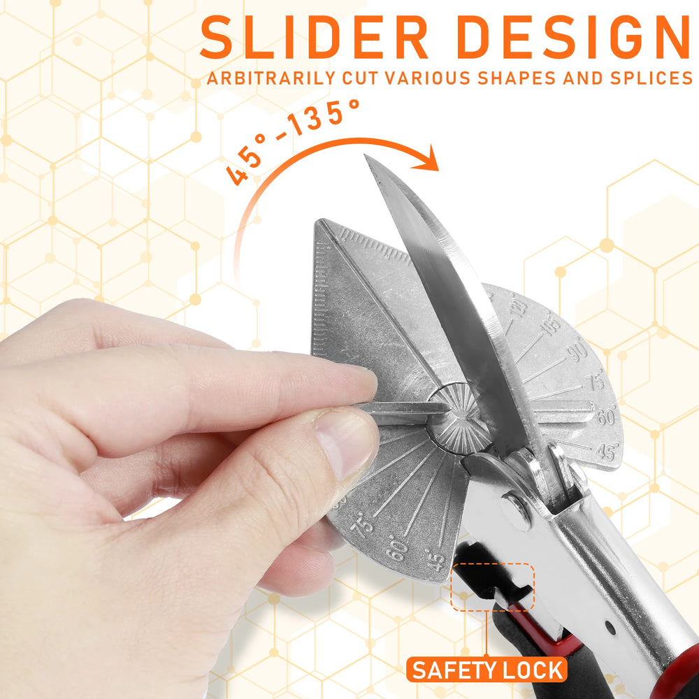 Miter Shears 45°- 135° Multi Angle Multifunctional Miter Shear Cutter Precise Shoe Molding Cutter Hand Tool for Angular Cutting