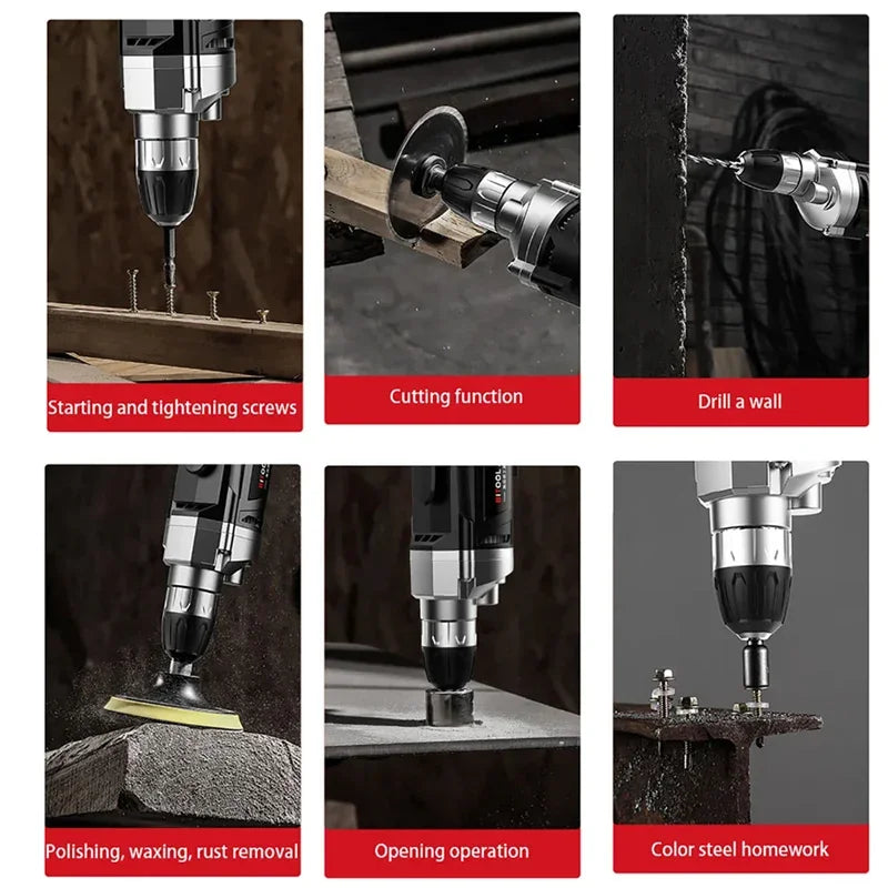 Electric Impact Hammer Drill High Torque Power drill for Construction Powerful Electric Drill for Drilling and Driving