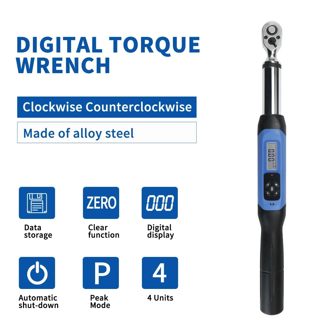 1/2 Inch Drive Digital Torque Wrench High Accuracy Electronic Ratchet Wrench Automotive Maintenance Precision Measuring Tool