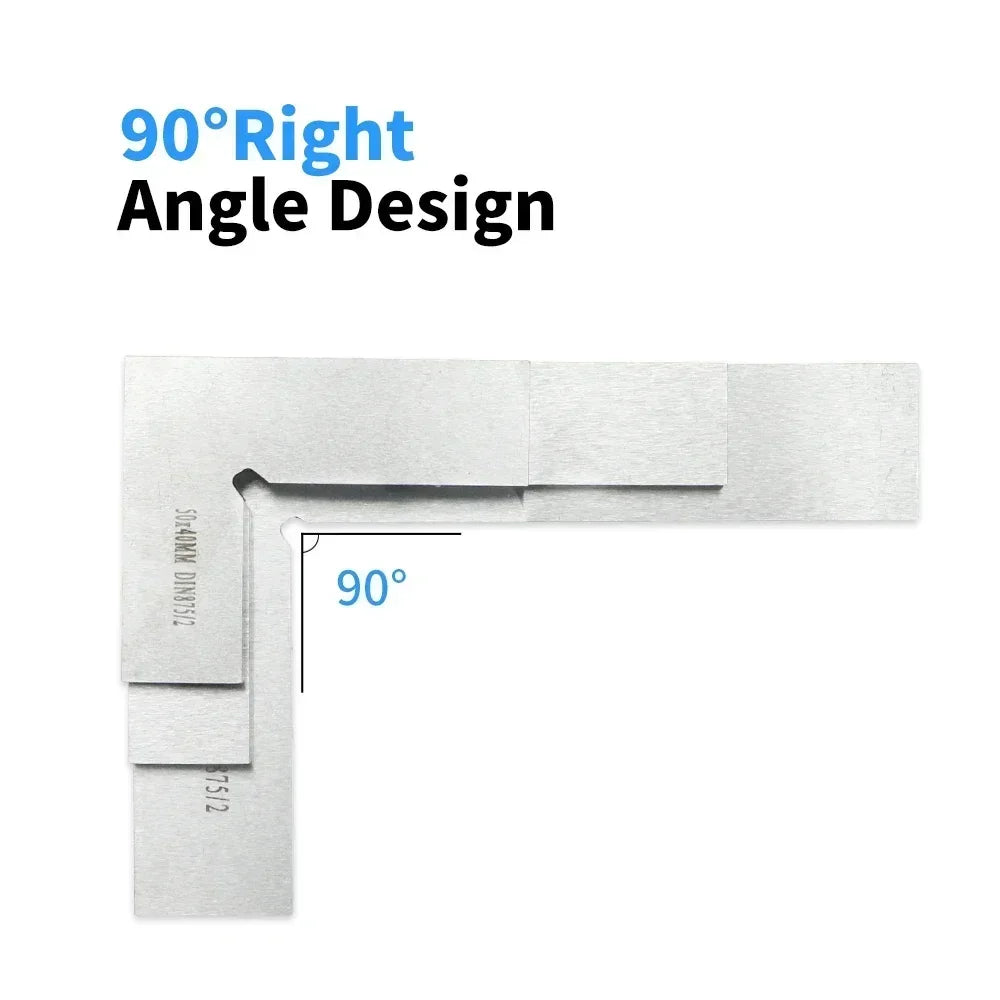 SHANHR 90 Degree Flat Edge Square Carpenter Square Bladed Try Angle Square L-shaped Carpenter's Ruler Marking Gauge Carpenter