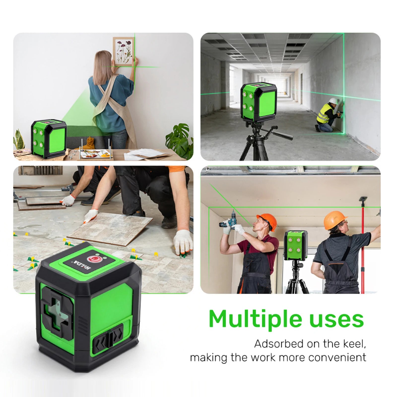 Laser Level Meter 2Line Cross Green Level Laser Horizontal & Vertical Laser Self-Leveling лазерный уровень лазерный уровень Tool