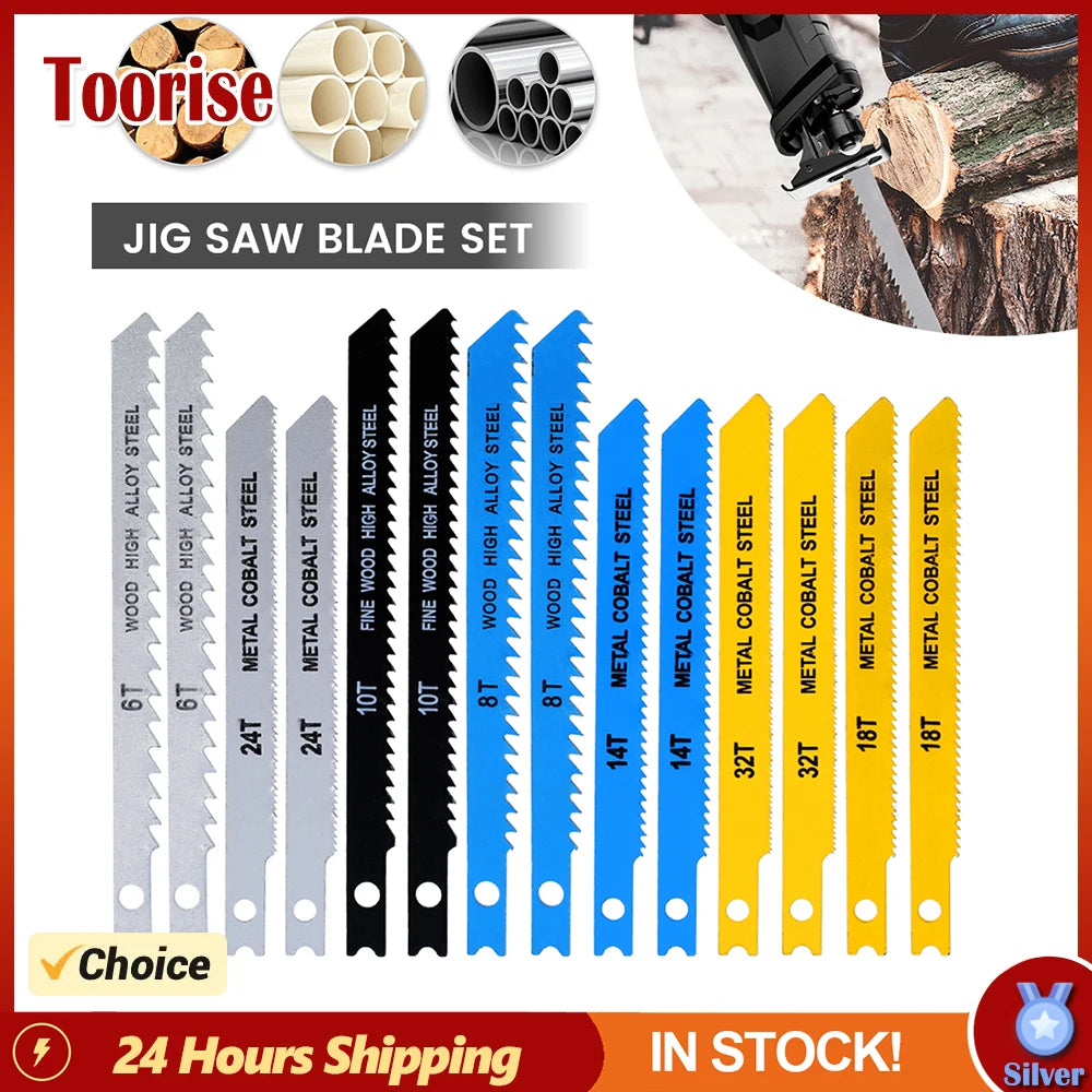 Jig Saw Blade Set Assorted Jigsaw Blades Straight Cutting Tools for Bosch Dewalt Black Decker Craftsman Plastic Wood Cutting
