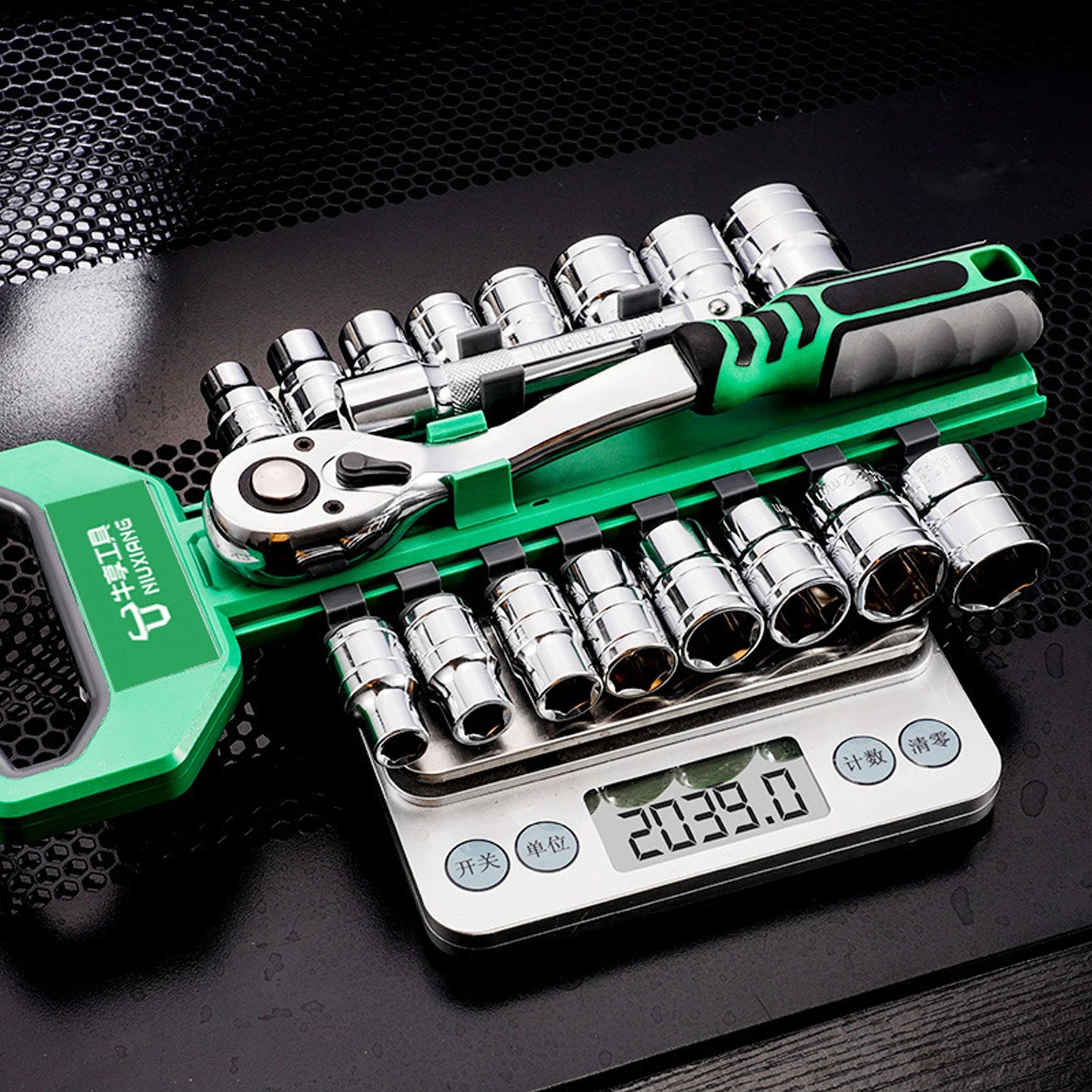 Ratchet Socket Wrench Set, Mechanic Tool Kit and Sockets Set with Quick Release Reversible Ratchet Handle and Extension