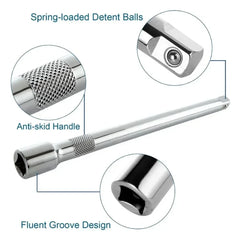 1/4" 3/8" 1/2" Drive Extension Set Socket Ratchet Wrench Extension Bar,50/100/150/250mm Ratchet Wrench Socket Extender Hand Tool