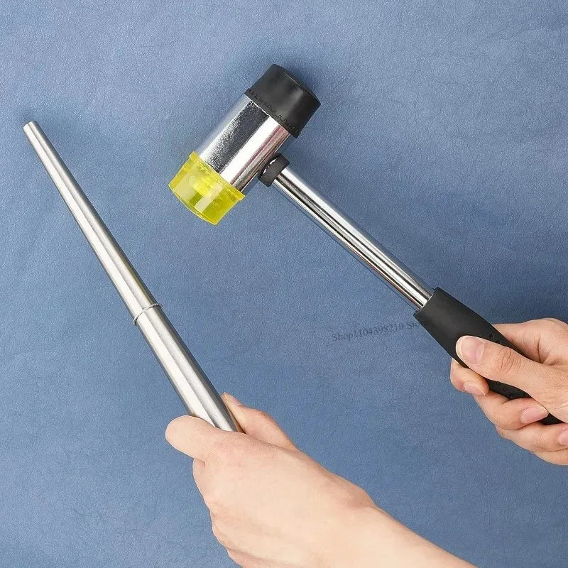 1Pack Double-Faced Rubber Mallet Soft Hammer with Non-Slip Handle for Jewelry Leather Crafting Woodworking