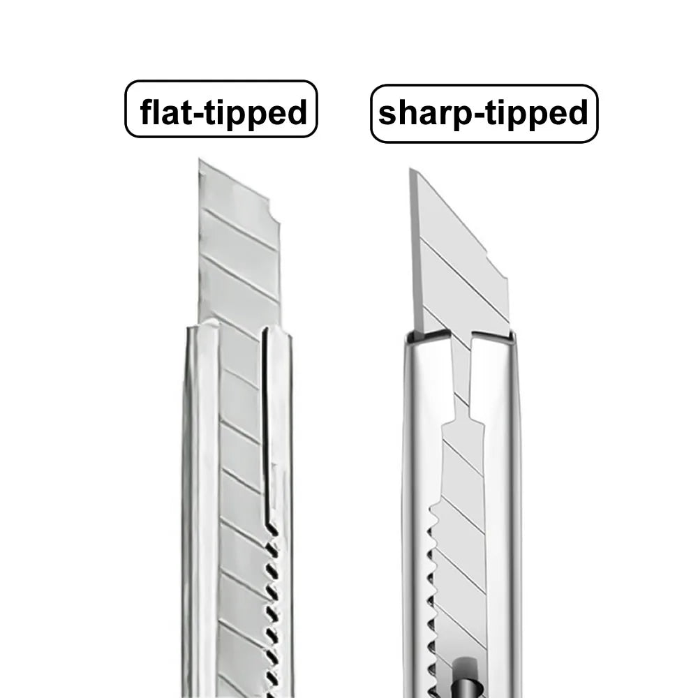 1/5/10Pcs Utility Knife Stainless Steel Paper Cut Box Cutter Tools Kit Non-Slip Blades Unboxing Knife Handicraft Carving Tools