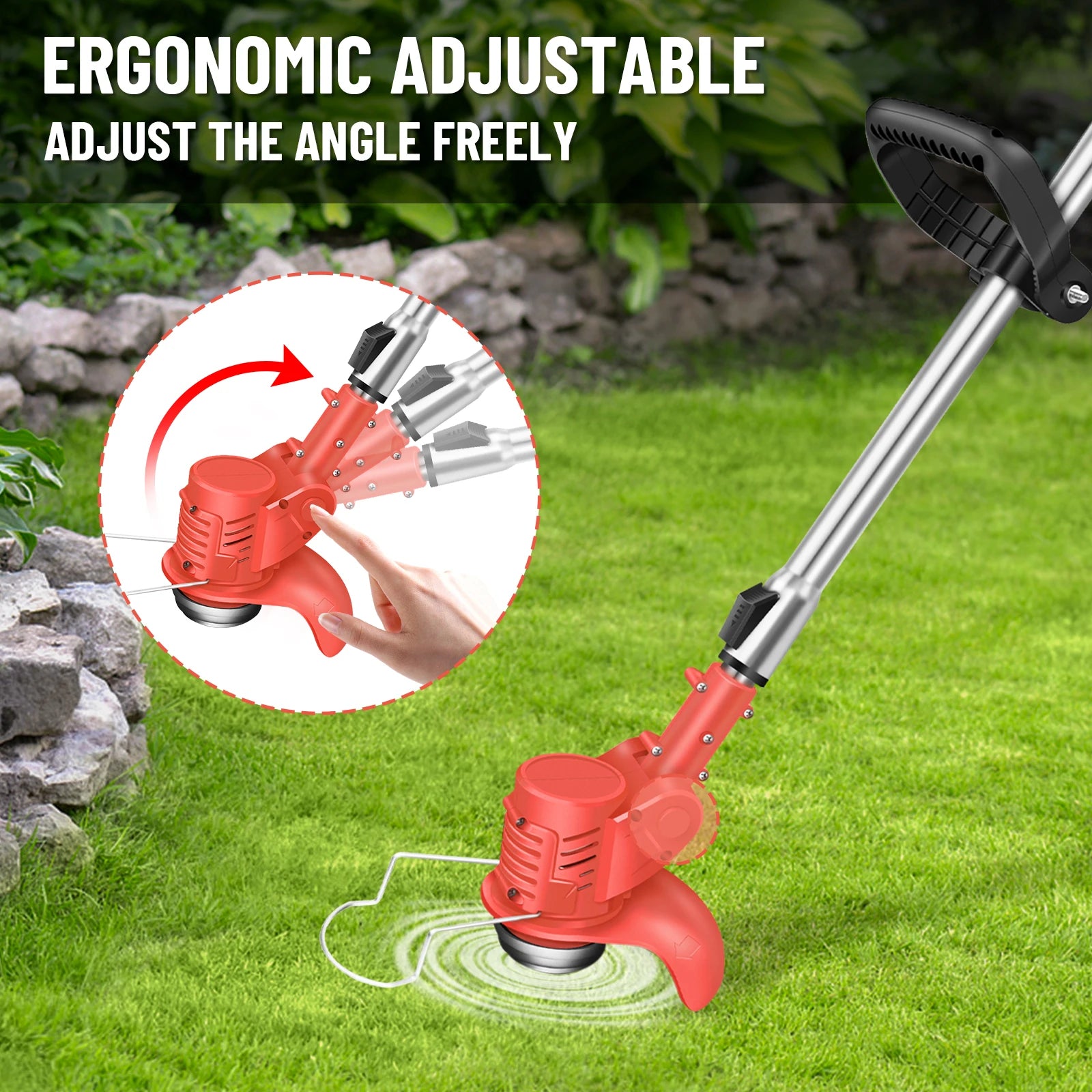 21V Cordless Weed Wacker 3-in-1 Rechargeable String Trimmer for Lawn Garden Yard