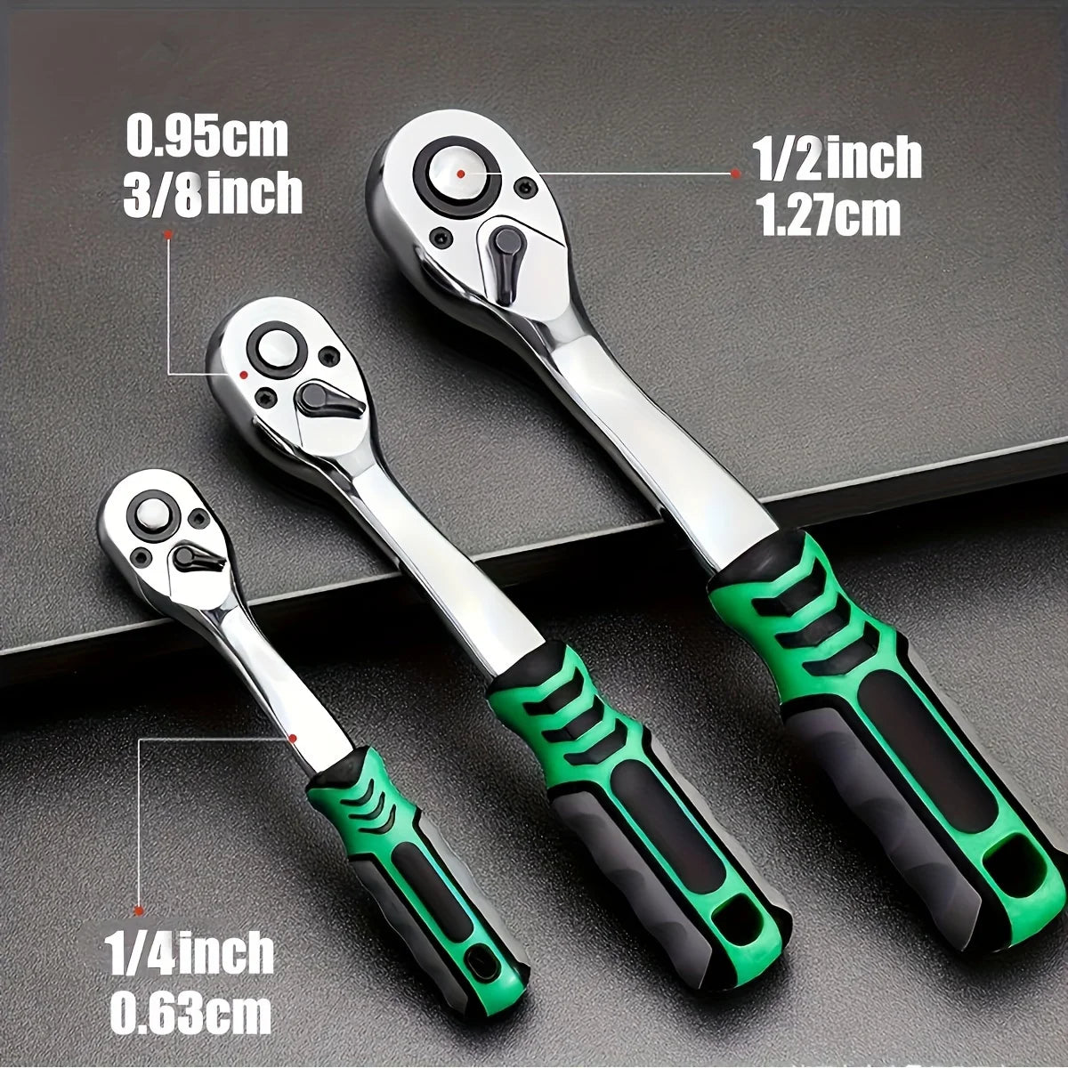 72 Tooth 12 Piece Ratchet Wrench Socket Set 1/4 "-3/8" -1/2 "Metric Set Automotive Maintenance and Household Tools Set