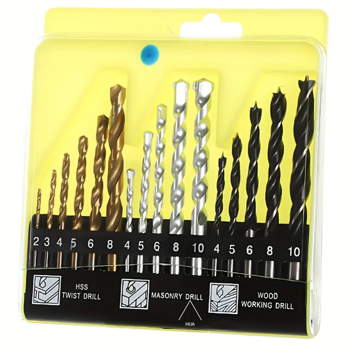 9-16PCS Wood Drill Bit Set 2mm 3mm 4mm 5mm 6mm 8mm 10mm Metal drill bit Carbide Tip Flat Shank Drill Concrete Stone Bricks 2025