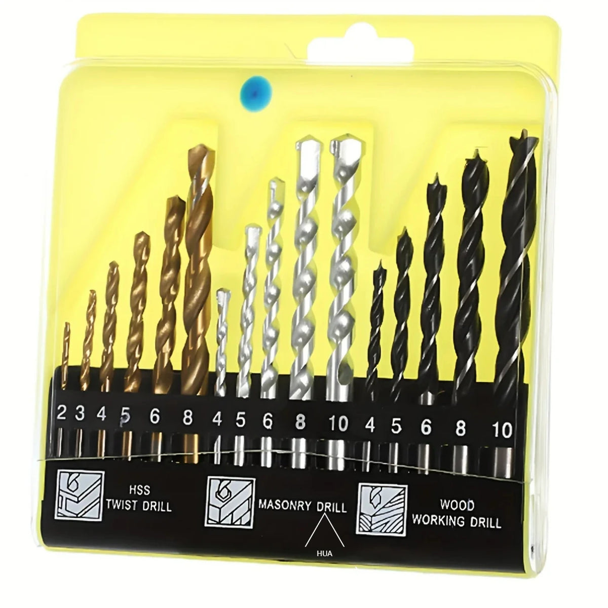9-16PCS Wood Drill Bit Set 2mm 3mm 4mm 5mm 6mm 8mm 10mm Metal drill bit Carbide Tip Flat Shank Drill Concrete Stone Bricks 2025