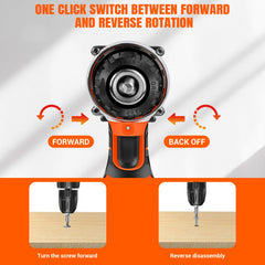 DayPlus Cordless Drill Driver 25+1 Torque Combi Drill Power Kit, Electric Screwdriver Set, 2 Speeds