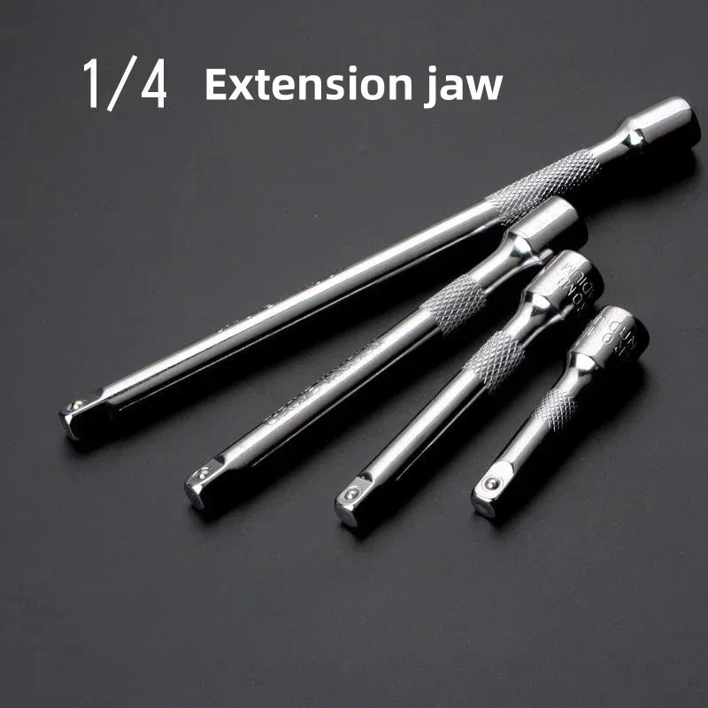 50/75/100/150mm Extension 1/4" Socket Ratchet Wrench Bar Steering Sleeve Connecting Rod Accessories Adjustment Hand Tools