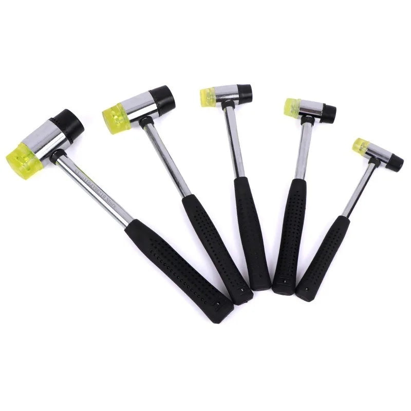 1Pack Double-Faced Rubber Mallet Soft Hammer with Non-Slip Handle for Jewelry Leather Crafting Woodworking