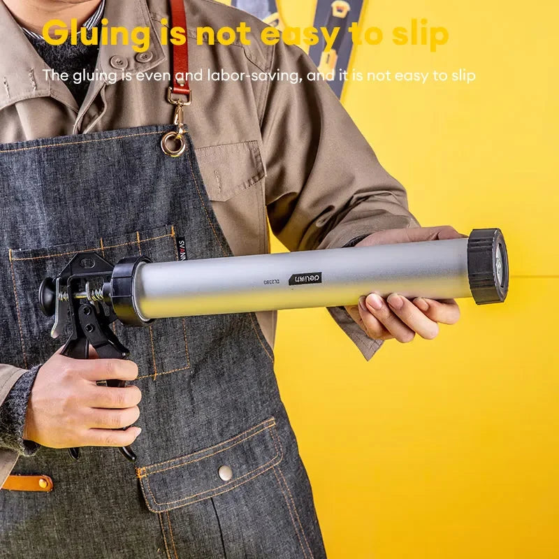 15'' Caulking Gun Adjustable Hand Caulk Gun Anti-dripping Regulating Sealant Silicone Gun with Grip Multifunction Caulking Tools