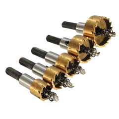 HSS Hole Saw Drill Bit Set 5Pcs Hole Cutter for Sheet Metal Reaming 16mm 18.5mm 20mm 25mm 30mm Professional Tool Kit