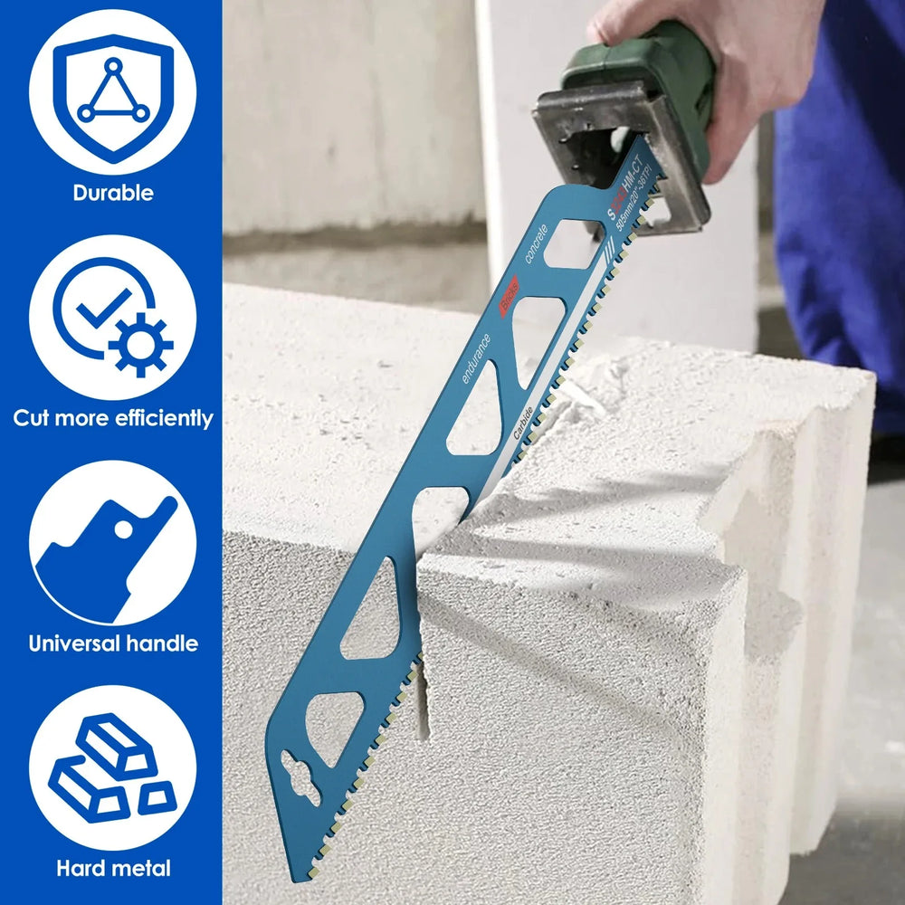 Reciprocating Saw Blade 10/12/18/20in Universal Cutting Recip Sabre Saw Blade Masonry Cutting Blade for Cement Composite Panels