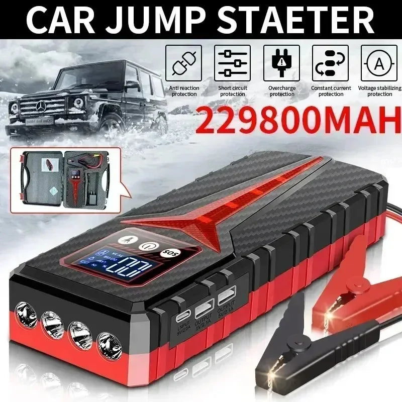 Car Jump Starter 8000A Peak, 298000mAh Emergency Power Bank Booster for 12V Gas and Diesel Vehicles