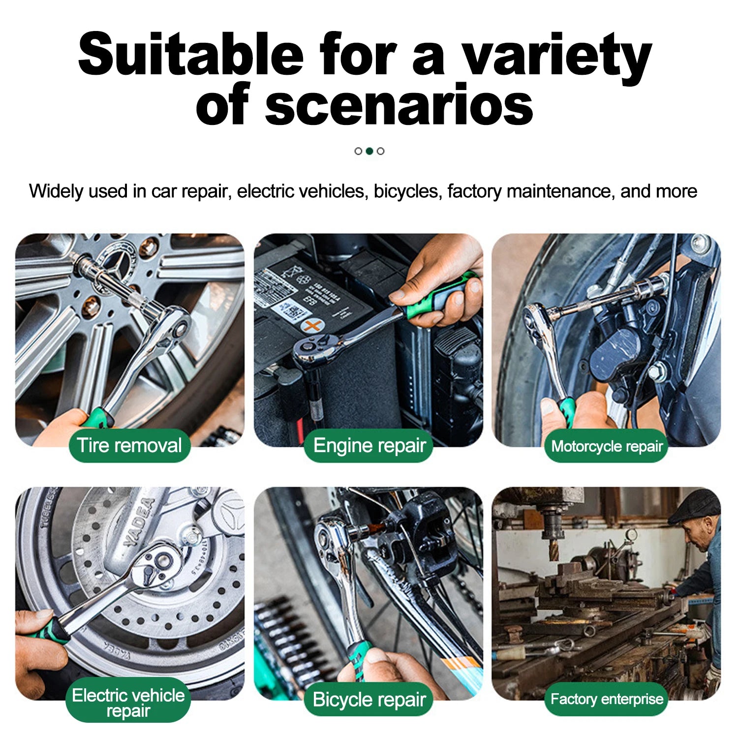 Ratchet Socket Wrench Set, Mechanic Tool Kit and Sockets Set with Quick Release Reversible Ratchet Handle and Extension