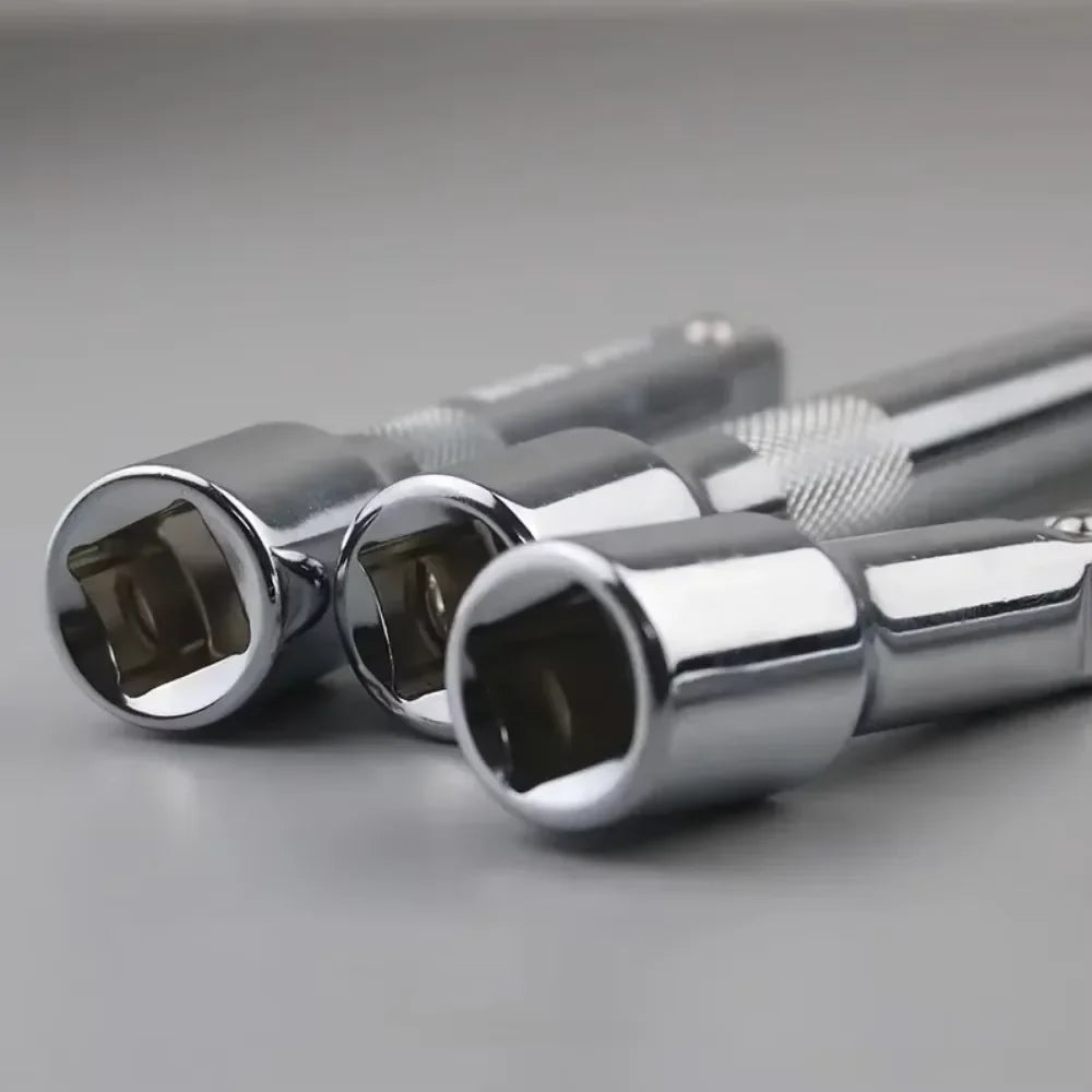 1/4" 3/8" 1/2" Drive Extension Set Socket Ratchet Wrench Extension Bar,50/100/150/250mm Ratchet Wrench Socket Extender Hand Tool