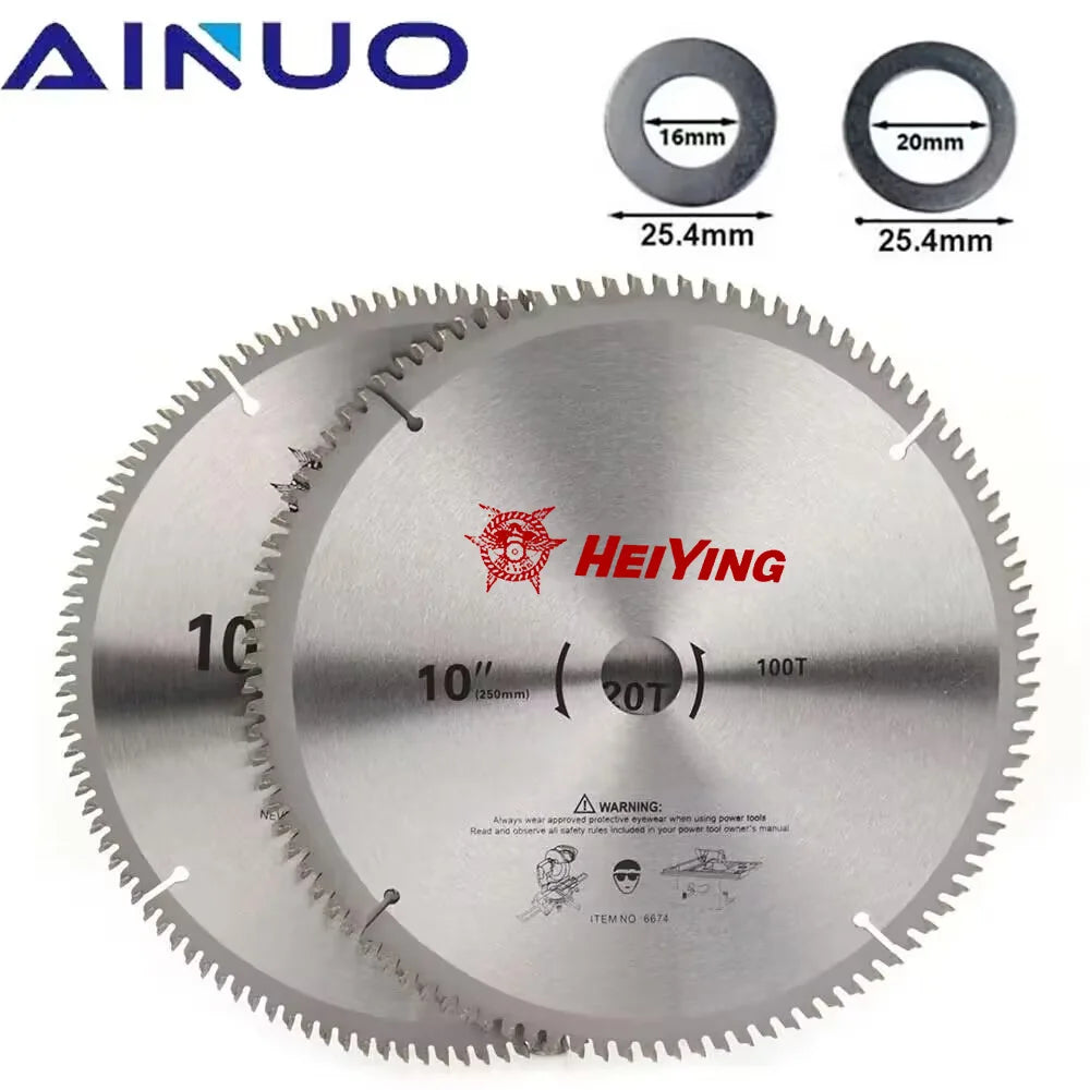 10 Inch Circular Saw Blades Wood Saw Blade Cutting Disc Woodworking Aluminum Cutting with 16/20mm Round Ring