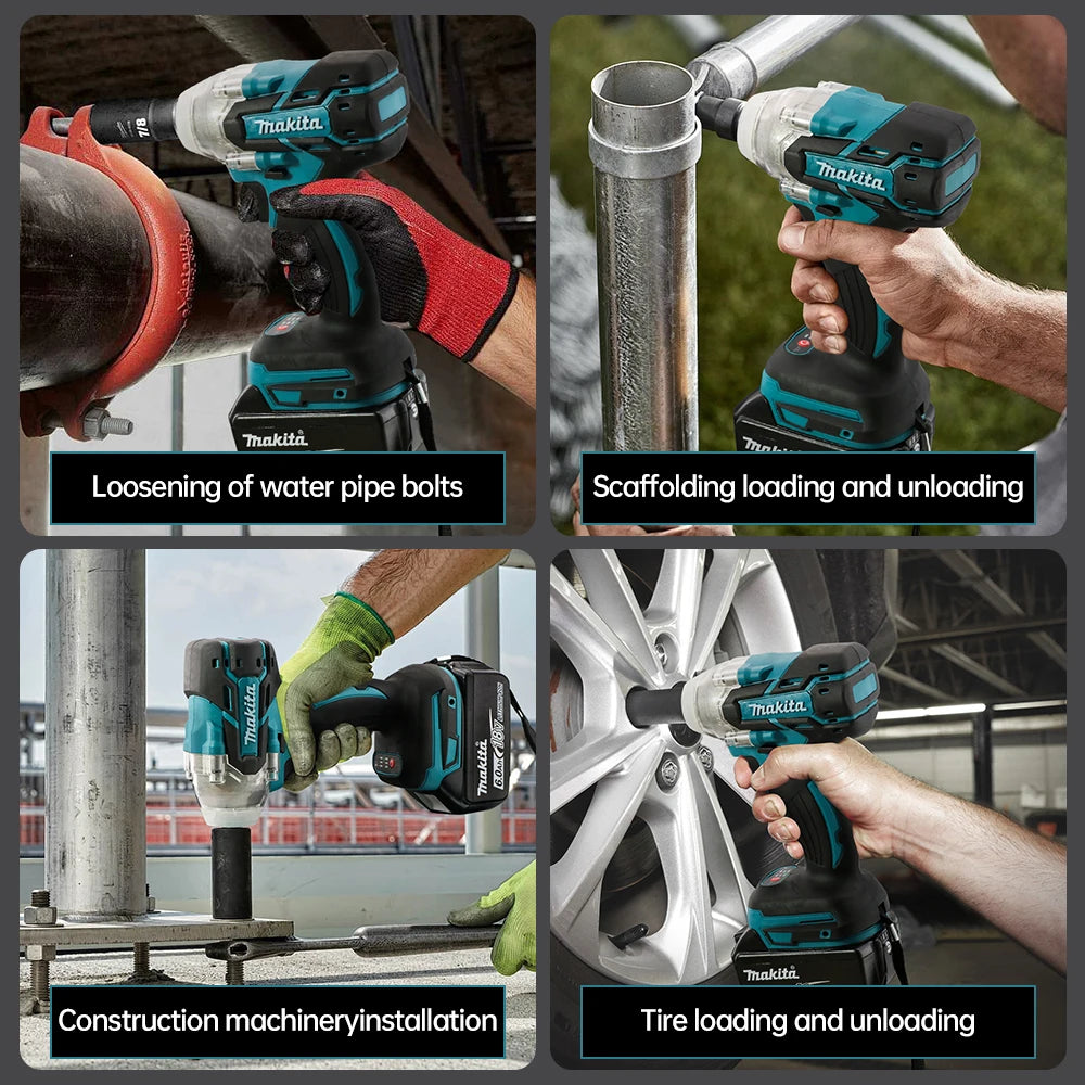 Makita DTW285 Brushless Rechargeable Impact Electric Wrench, 18V High Torque, Lithium Battery Wrench, Auto Repair Tool