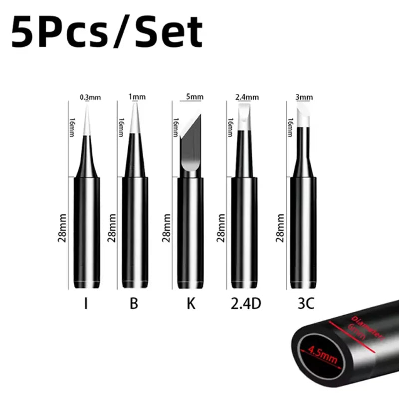 5 pieces of soldering irons with a 900M iron head set, hot bare copper electric iron heads