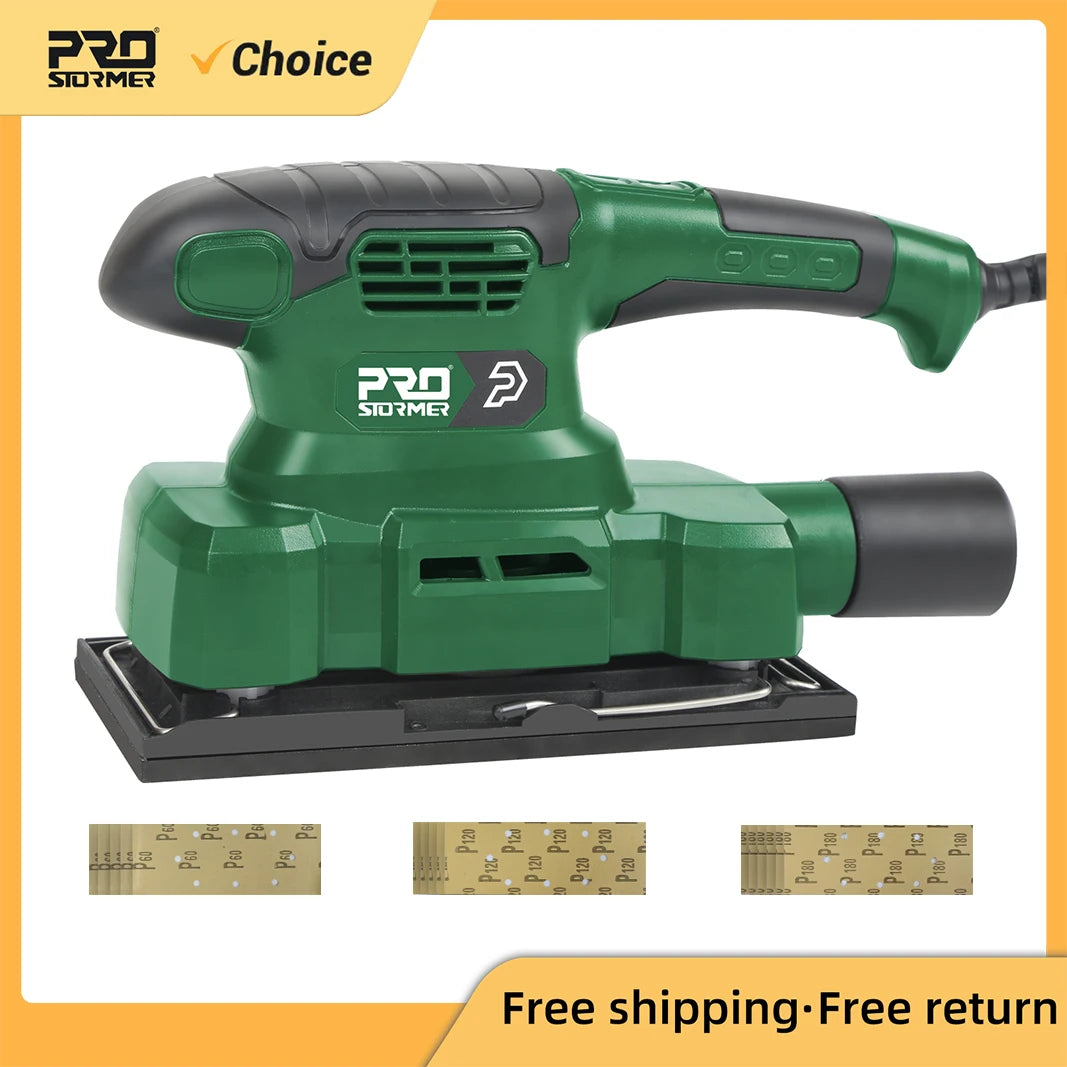 250W Electric orbital Sander230V 187x90mm Sandpaper corner sander for carpentry track motor Car Polishing Machine PROSTORMER