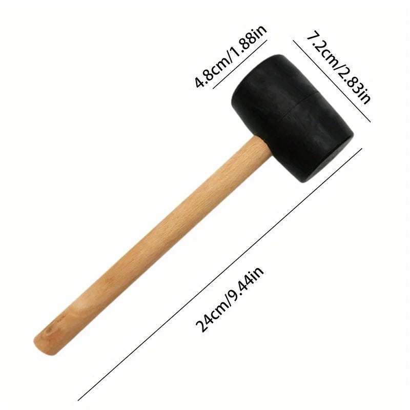 Rubber Mallet Hammer Multifunctional Rubber Hammer for Floor Tile Installation Rubber Mallet with Fiberglass Solid Wood Handle