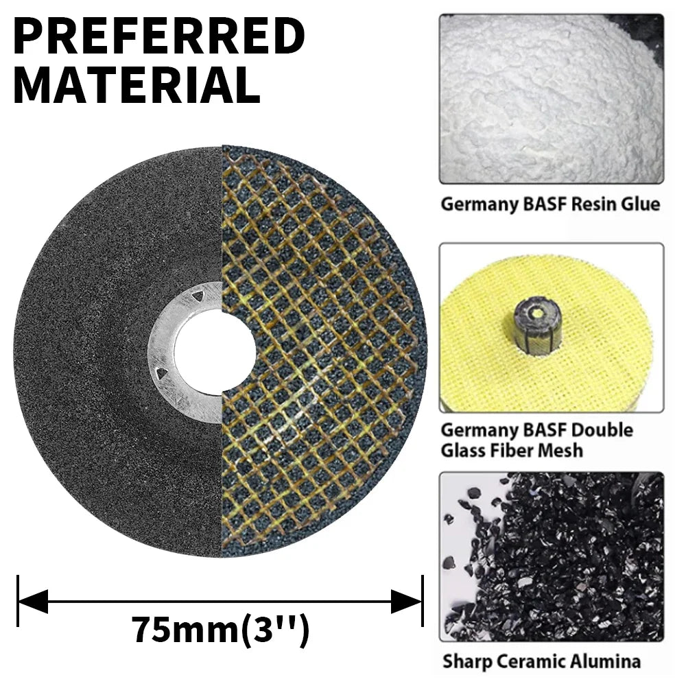 75mm Grinding Wheel 3" Angle Grinder Cutting Disc Metal Polishing Wheel Angle Grinder Accessories Abrasive Aperture 10/16mm