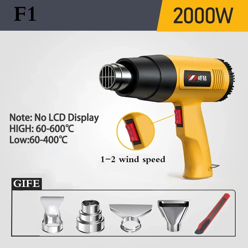 Hot Air Gun LCD Temperatures Adjustable Mini Heat Gun Thermal Blower Shrink Wrapping With Four Nozzles 110V
