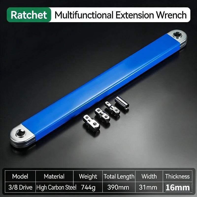 Multifunctional Ratchet Wrench Extension Bar 1/4" 3/8" 1/2" Socket Wrench Extender Narrow Space Repair Tool for Car Maintenance