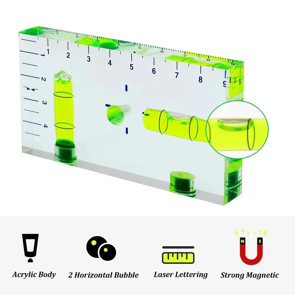 High Transparent Magnetic Level Bubble Mini Spirit Level with Three Strong Magnets Fitting for Construction Household