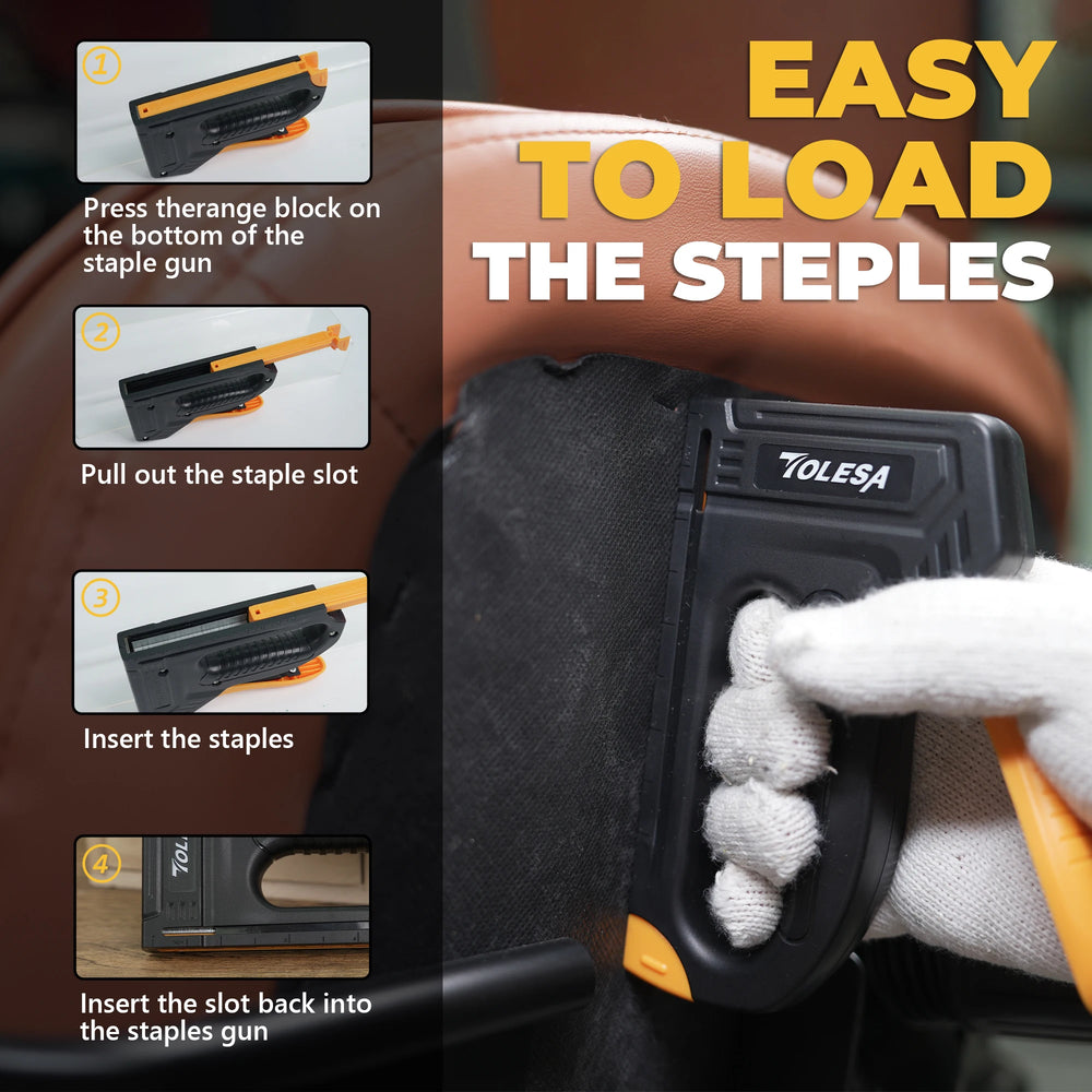TOLESA Light Duty Staple Gun for Wood Upholstery Staple Gun with 1200PCS Staples Fabric Stapler Gun for Crafts DIY Decoration