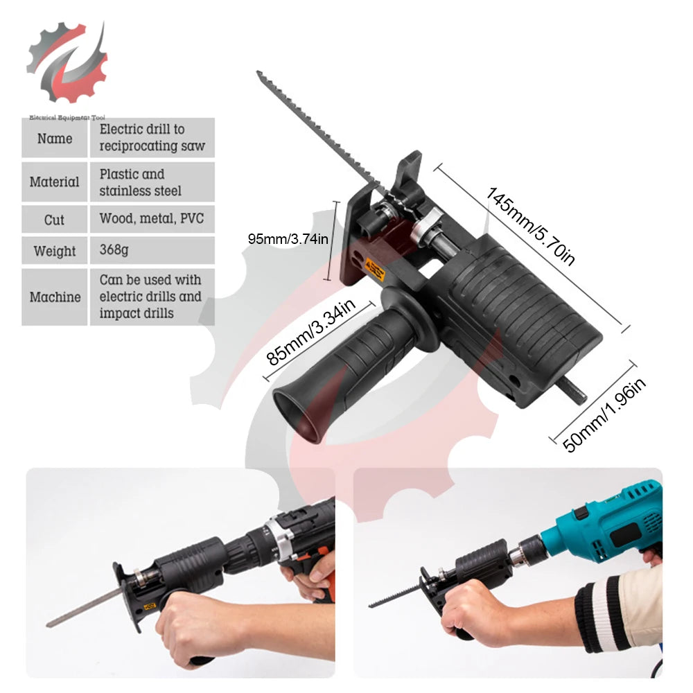 Reciprocating Saw Multifunctional Woodworking Tools Electric Drill Modified To Electric Saws Household Chainsaw Conversion Head