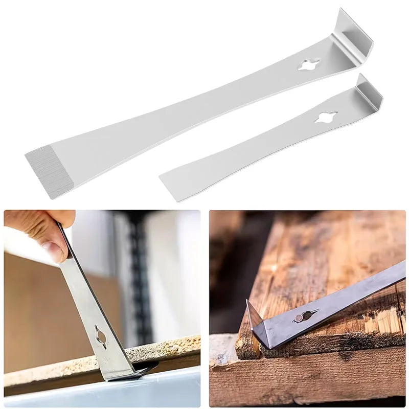 4Pcs Pry Bar Scraper Set Built in Nail Puller Bolt Removers Stainless Steel Pry Bar Flat Pry Tool Multifunctional Crowbar Tool