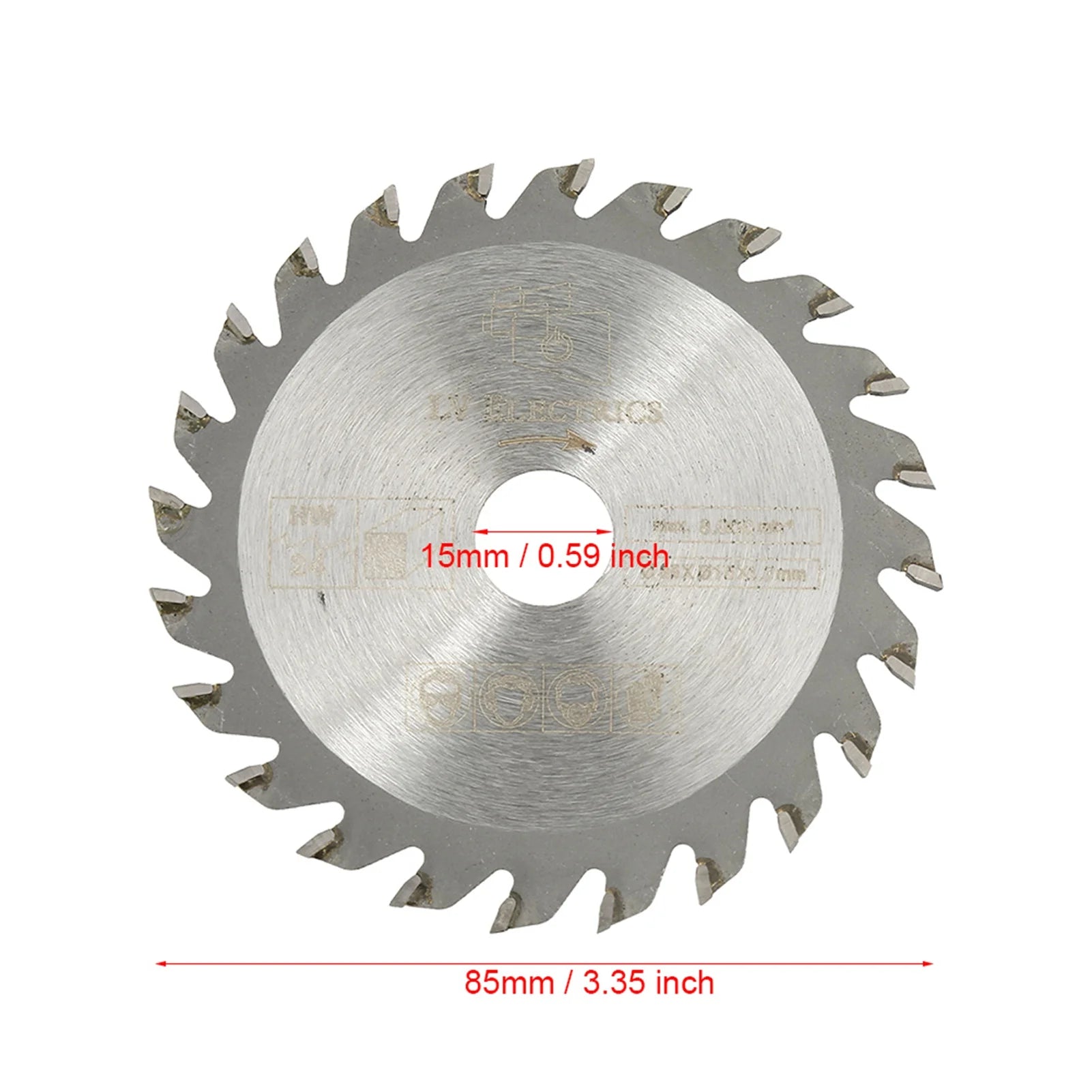 Saw Cutting Wheel 85mm x 15mm 24 Teeth Cemented Carbide Circular Cut Saw Woodworking Rotary Tool Cutting Disc