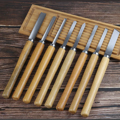 8Pcs/set Wood Carving Knife Lathe Chisel Set Turning Tools Woodworking Gouge Skew Parting Spear Carpenter Tools Durable New
