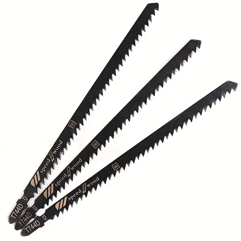 3PCS T744D 180mm Jigsaw Blades - Wood Cutting Set for Plywood, MDF & Hardwood | Smooth Finish